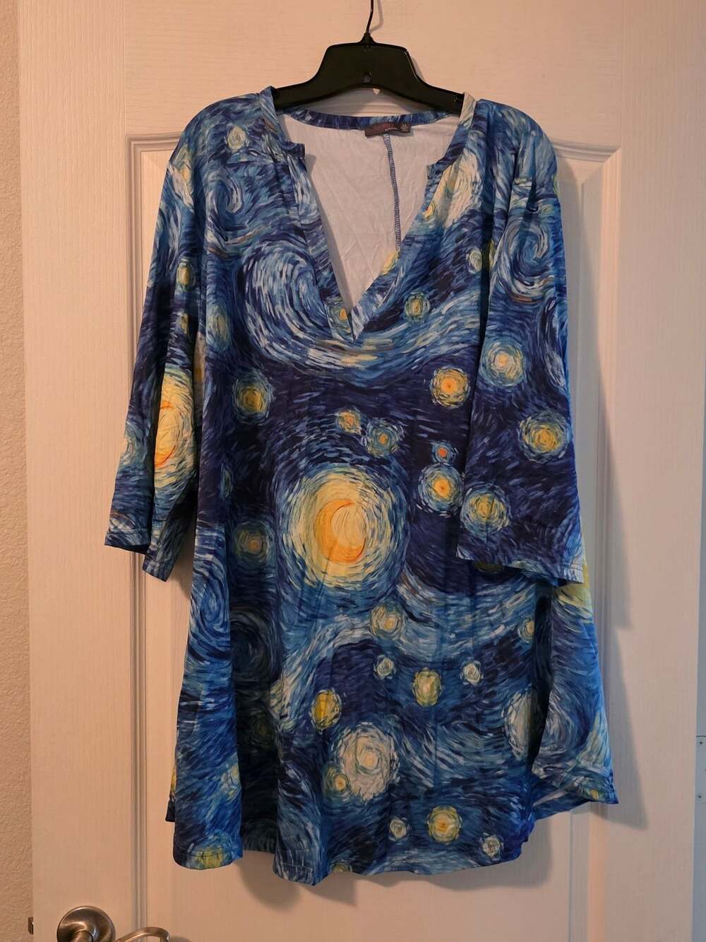 Azalea by Firmiana Starry Night Tunic Shirt Top Size 4X Van Gogh Print
